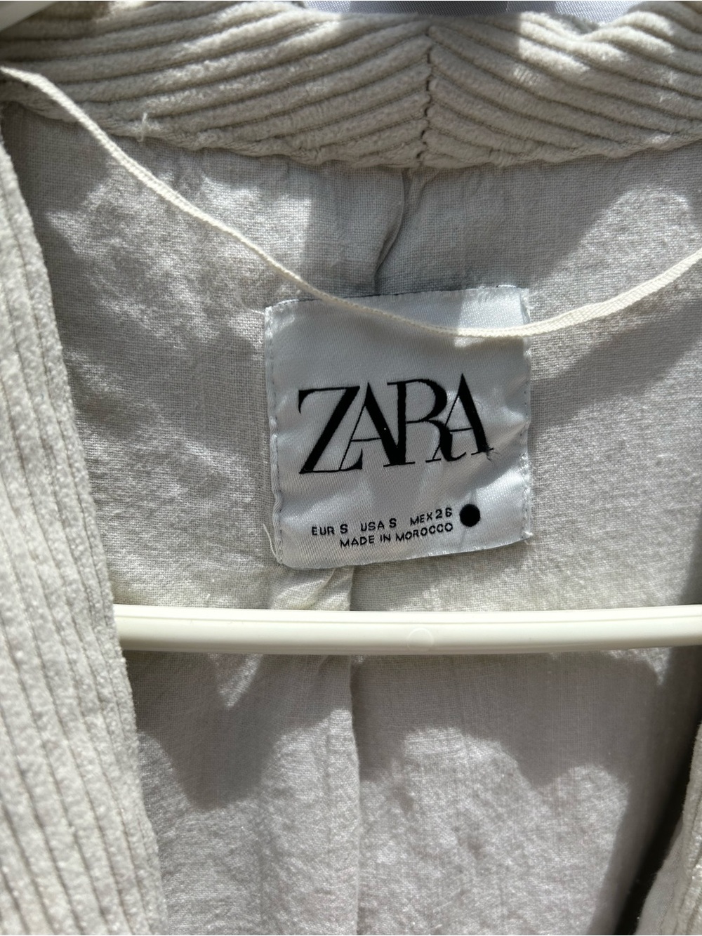 Zara Cream Cropped Corduroy Blazer - Picture 5 of 13